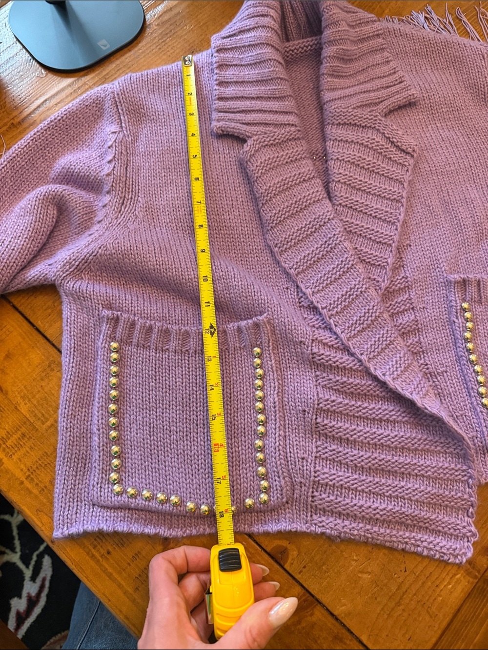 Understated Leather Revolve Small Cropped Rodeo Sweater Jacket Lilac - Picture 14 of 14